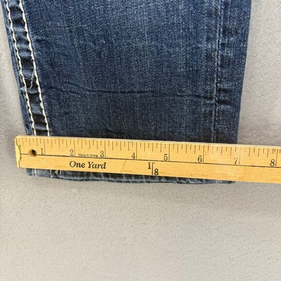 Vigoss Jeans Women's 3/4x21 Blue The Chelsea Capri Embellished Rose Gold Pocket - Picture 14 of 14